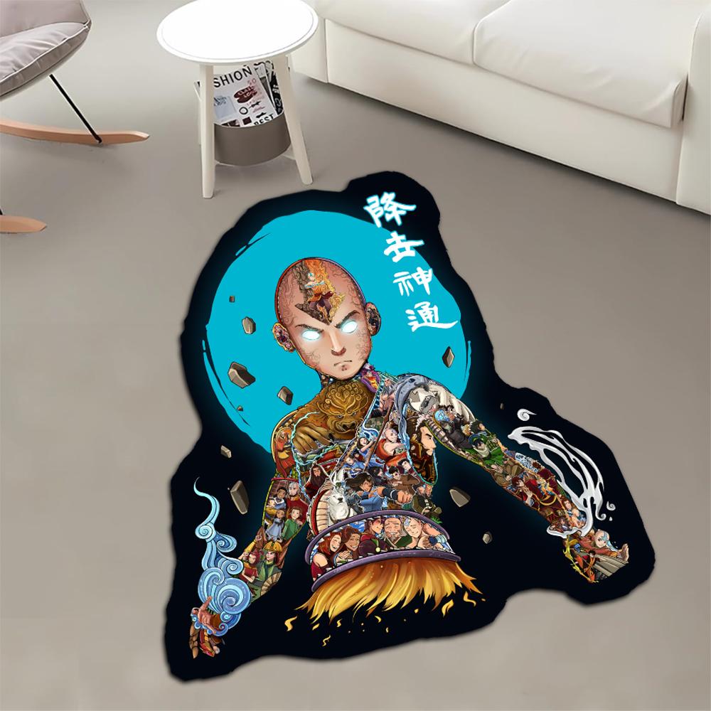

Custom Irregular Anime Area Rug Avatar Aang Wall Art Printed Handmade Carpet for Home Decor longest side 60cm