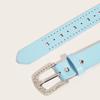 Adjustable Hollow Heart Belt Pin Buckle Rhinestone Buckle Belt Casual Waist Belt  For Ladies