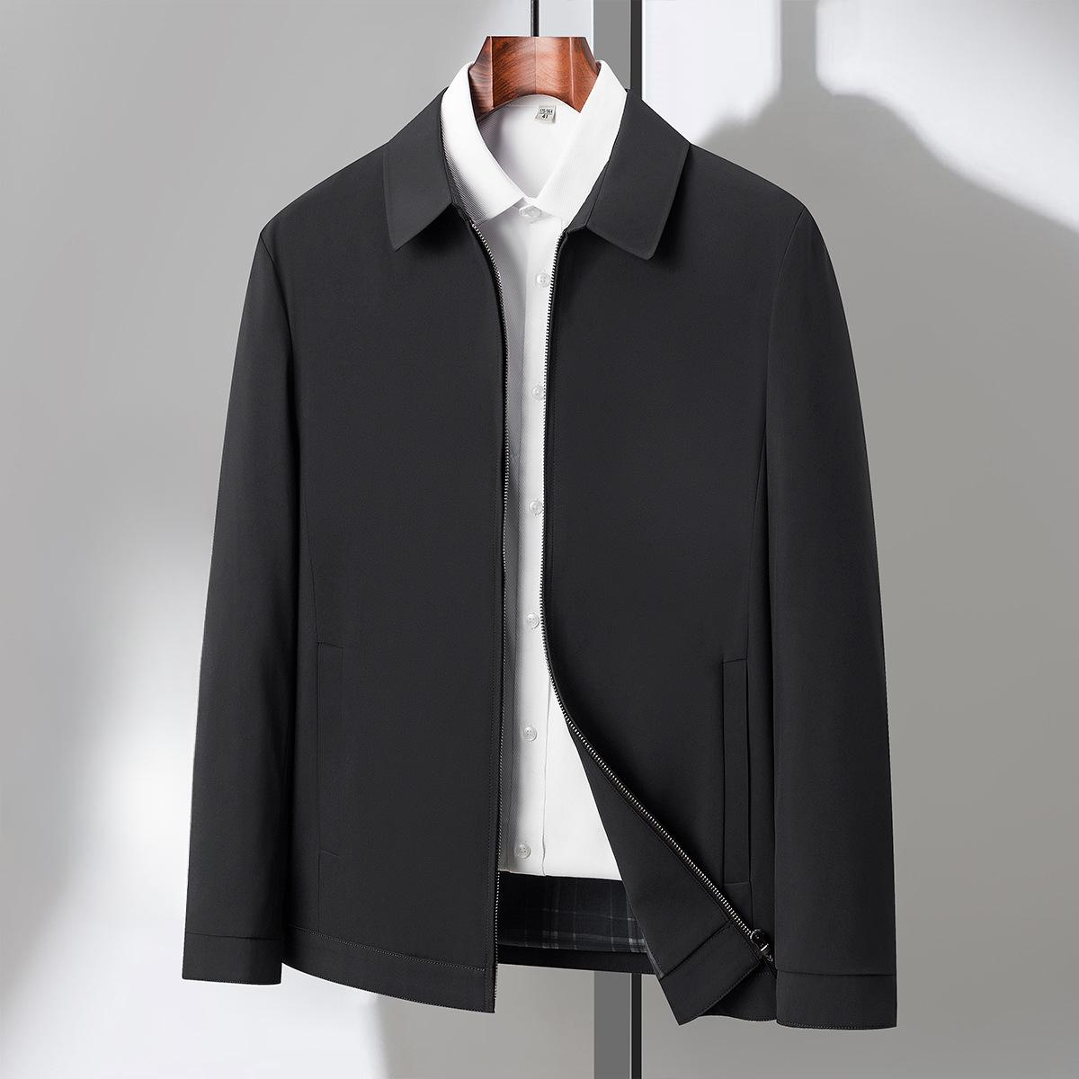 

Шелковый пиджак мужской с лацканами для пап среднего возраста, одежда для весны и осени, деловой повседневный пиджак для руководителей, универсальное пальто, верх 4XL