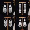 New Miao Long Tassel Minority Earrings, Light Luxury Miao Silver Exaggerated Fashion Temperament Earrings
