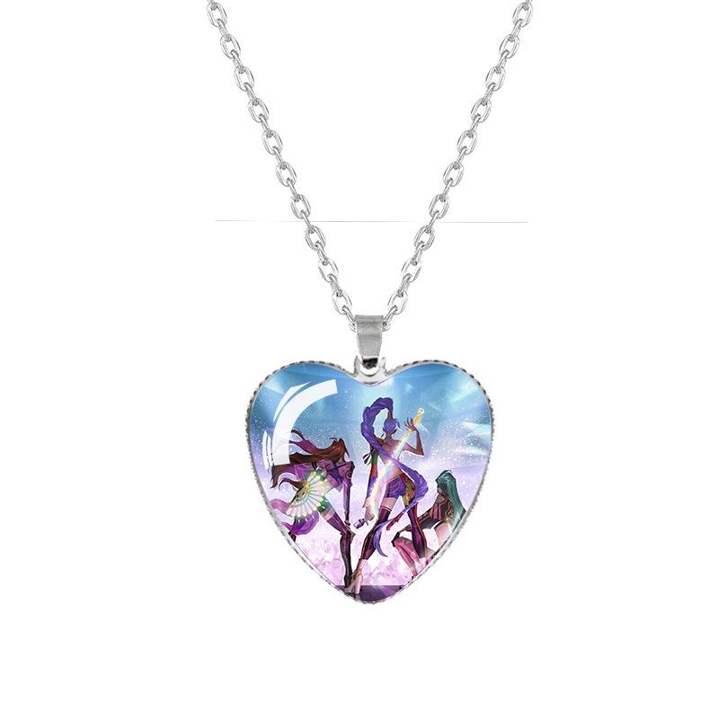 Anime K-pop Demon Heart Shape Pendant Necklace Cartoon Character Idol Jewelry Gifts