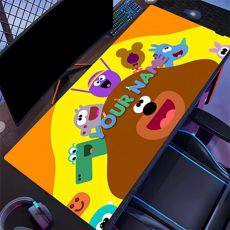 Custom Name,Hey Duggee Mouse Pad, Large Gaming Desk Mat, Non-slip XXL Mousepad for Laptop & Tablet, Mini PC Playmat with Stitched Edges