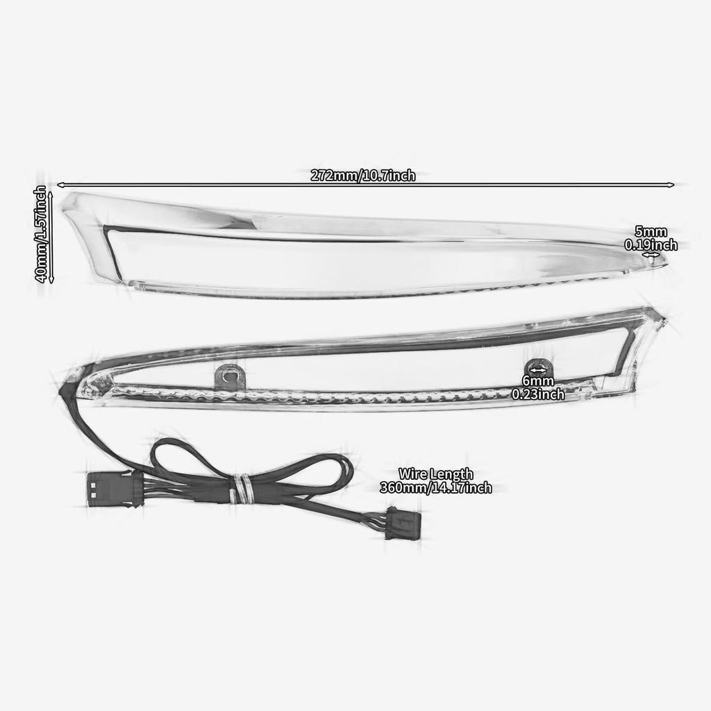 Windshield Trim Lights Windscreen Fairing LED Turn Signals Lamp Running Light Fit for Harley Road Glide FLTRXS FLTRK FLTRX 2015-2025 (Chrome)