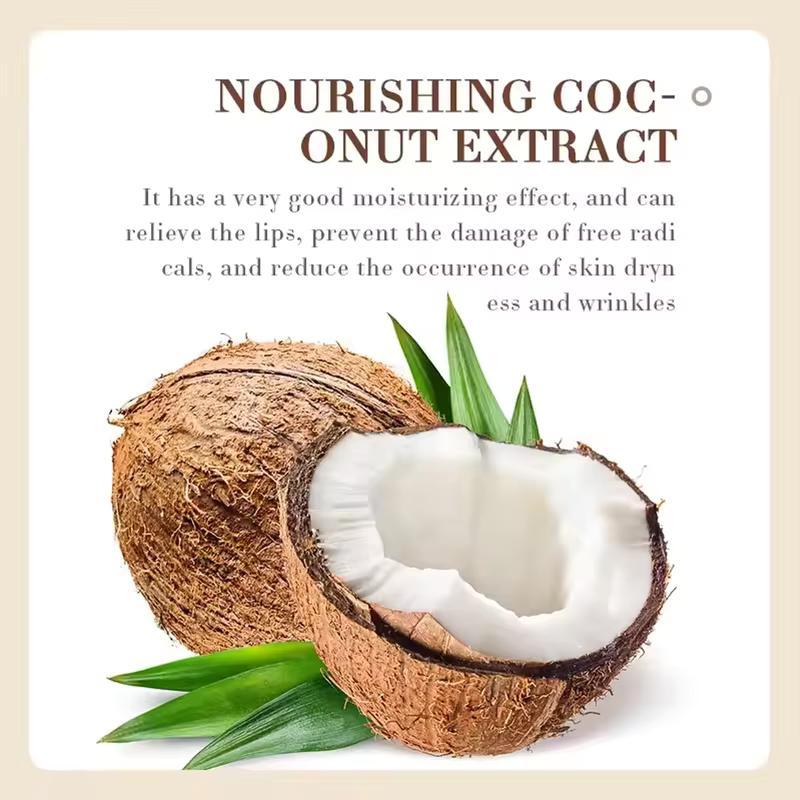 Coconut Lip Balm Natural Moisturizing Treatment for Dry Lips with Vitamin E Hydrating Nourishing Lip Care 2.7g