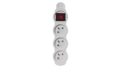 Socket /Splitter/ For Extension Cord With Switch 3-Sockets Z/U 16A White P1300N