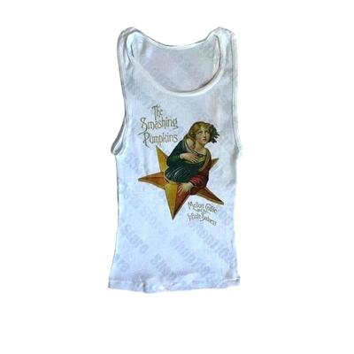 Años 2000 y2k Harajuku Nuevo Modelo Camiseta de Tirantes de Canalé Streetwear Personalidad de Moda Ropa Ropa para todo el año Unisex Cómoda Corta Suave