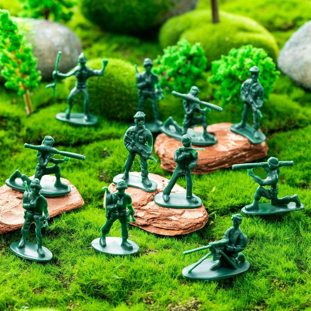 52pcs 5cm Green Military Tactical Soldier Miniatures - Army Model Figures for Collectors, Diorama Displays & Military Sand ZSY