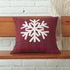 Christmas Plaid Pillowcase with Embroidered Letters
