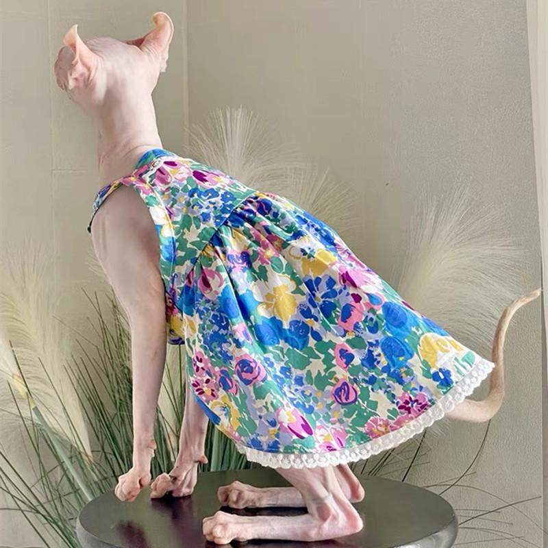 Sommer Sphynx Katze Hund Kleidung Luxus Prinzessin Kleidung Für Haarlosen Katzen Kostüm Kätzchen Weste Kostüm Welpen Rock Niedlich