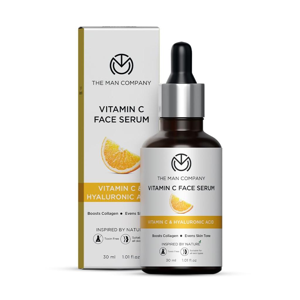 The Man Company Vitamin C Face Serum with Hyaluronic Acid, 30Ml (Pack of 1)