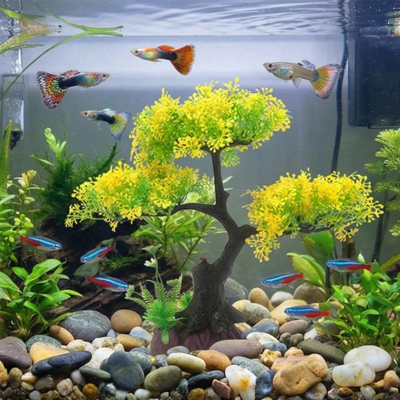 Artificial Plant Aquascaping Ornaments Colorful Fish Tanks Accessory for Freshwater Fish Habitat Enhancement