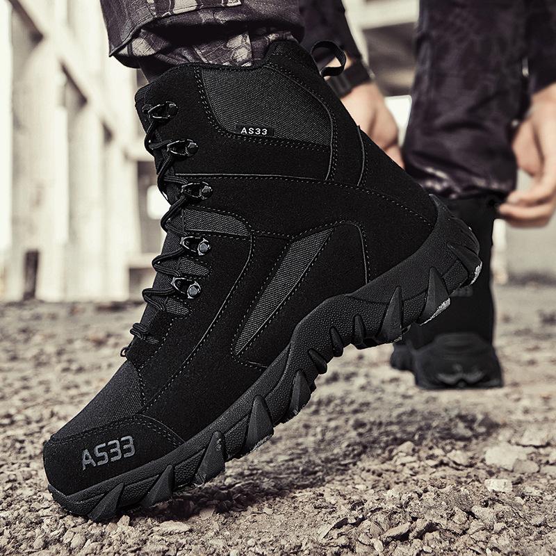 1706 Men's Shoes Outdoor Workwear Boots Battlefield Training Cotton High Top Plus Size Off-road Hiking Desert