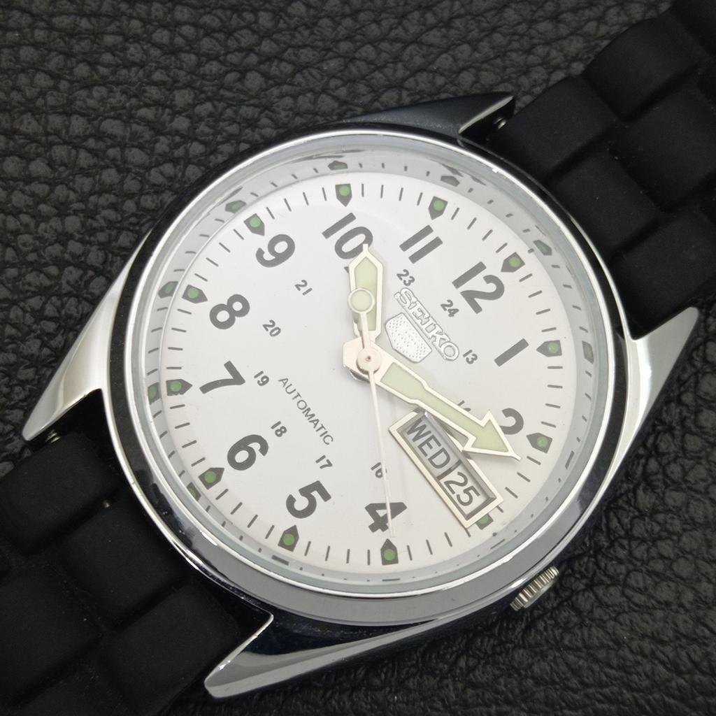 VINTAGE REFURBISHED SEIKO 5 AUTOMATIC 6309A JAPAN MENS WHITE WATCH a441689-1 Sk-a441689