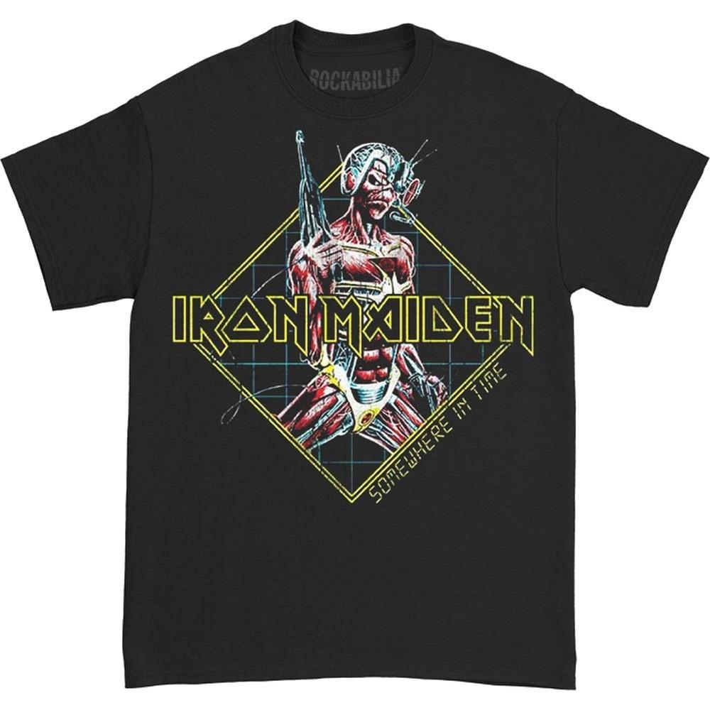 Iron Maiden Somewhere In Time Diamond Slim Fit T-shirt Large Black Unisex T-Shirt M