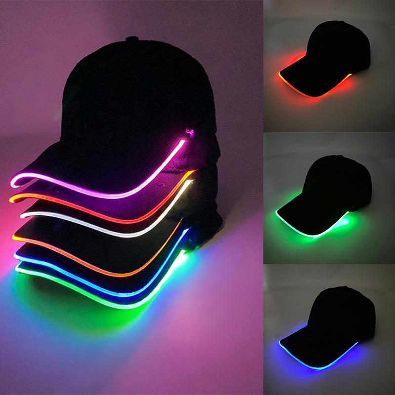 Wholesale Baseball Caps Night Glow Light Cap Boys Girls Fashion Headwear Costumes Accessory Caps Hats