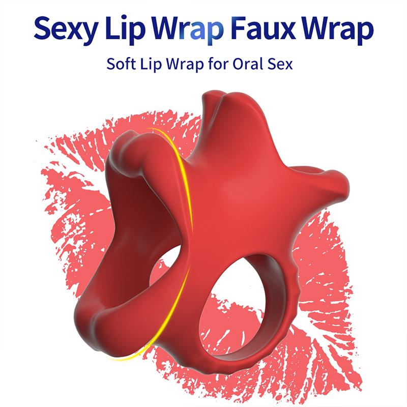 Sexy Lip Mouth Penis Ring Male Penis Enlarger Extender Testicle Restraint Cock Ring Lock the Sperm Male Penis Training Sex Toys