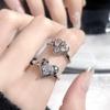 Heart Mang Qimeng~ Love Zircon Sweet Cool Wind Open Ring Diamond Ring Female Super Flash Fairy Ring Niche Index Finger Ring