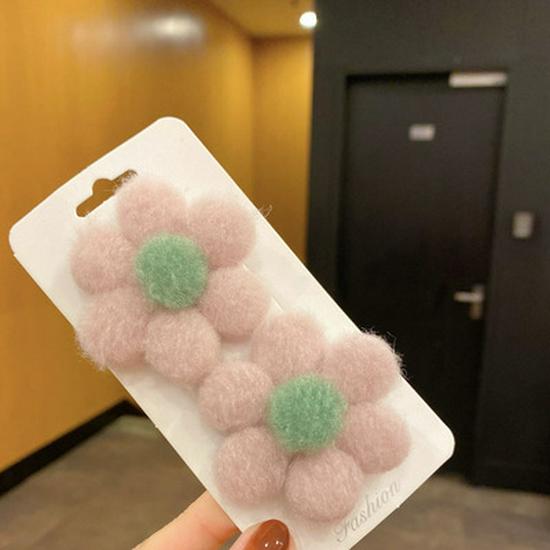 Kreskówkowe pluszowe spinki do włosów dla dzieci - Urocze jesienno-zimowe klipsy dla dziewczynek, w koreańskim stylu księżniczki