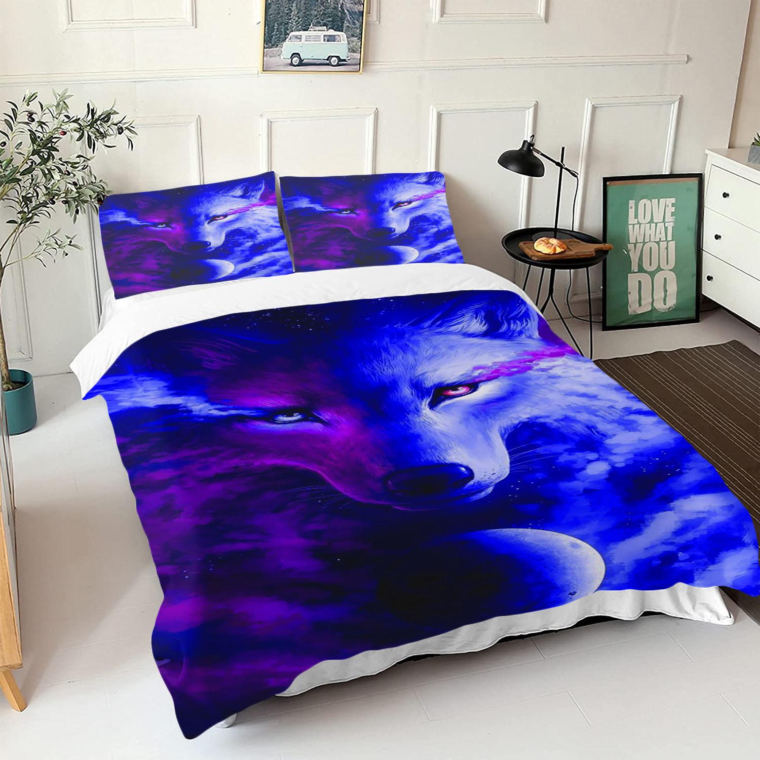 

Мультяшный Детский Животный Волк Комплект Постельного Белья Пододеяльник Декор Удобные Комплекты Дышащее Постельное Белье для Подростка 90x200cm