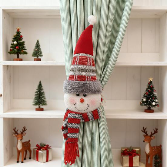 Yousheng Świąteczna Klamra do Zasłon 3D Mikołaj Bałwan Renifer Lalka Kreskówkowa Zapięcie do Zasłon do Salonu Domu Hotelu Dekoracja Okna