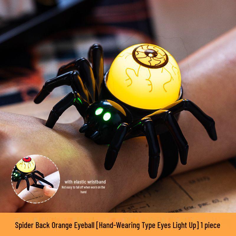 Halloween Aufleuchtendes Spinnen-Armband & Kürbislaterne für Kinder