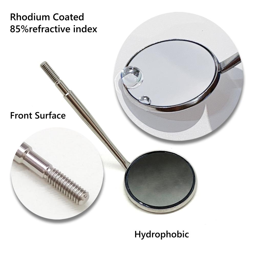 1 piece Dental Front Surface Mouth Mirror  Cone Socket Reflector 85% or 99.2% ultra definition with Rhodium or special Material Coated