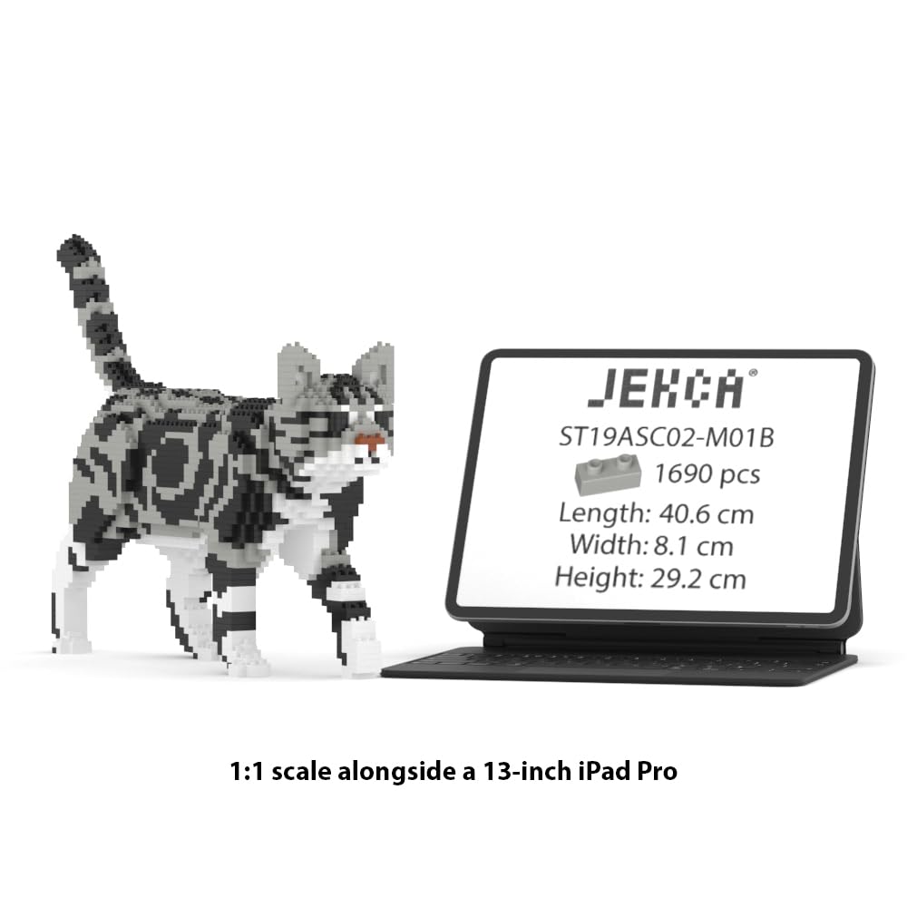 JEKCA American Shorthair Cat 02S-M01B (Version 2024) | Cat Plastic Building Blocks | Ages 14 and Up