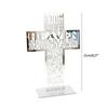 21cm Hollow Out Acrylic Scriptures for Cross with Stand Jesus Christ Catholic Bible Religious Christian Standing for Cross A0KF