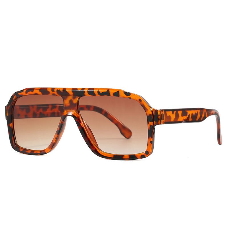 Retro Big Frame Women Square Sunglasses Brand Black Round Gradient Cool Men Sunglasses One Piece Designer Pilot Sun Glasses