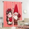 2D Flat Printing  JIT 2pcs   Curtains (Without Rod) Gnome Love Fashionable Popular Curtains Versatile Durable Polyester Curtains