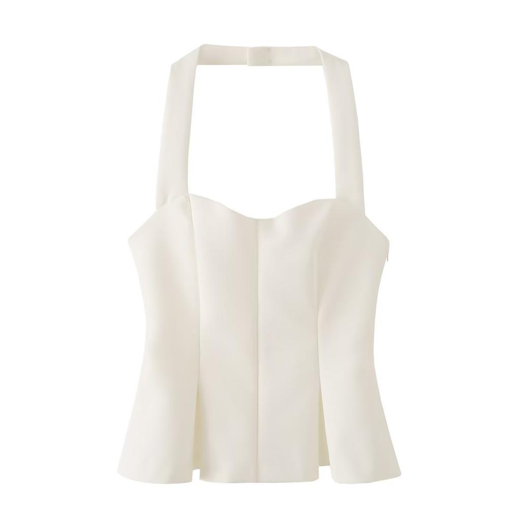 European and American Style, New Women's Clothing, Versatile, Fashionable, Foreign Style Heart-shaped Collar Pleated Neck Top