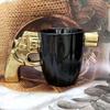 Military Style Stripe Ceramic Mug - Creative Defense Design, Faux Enamel Finish