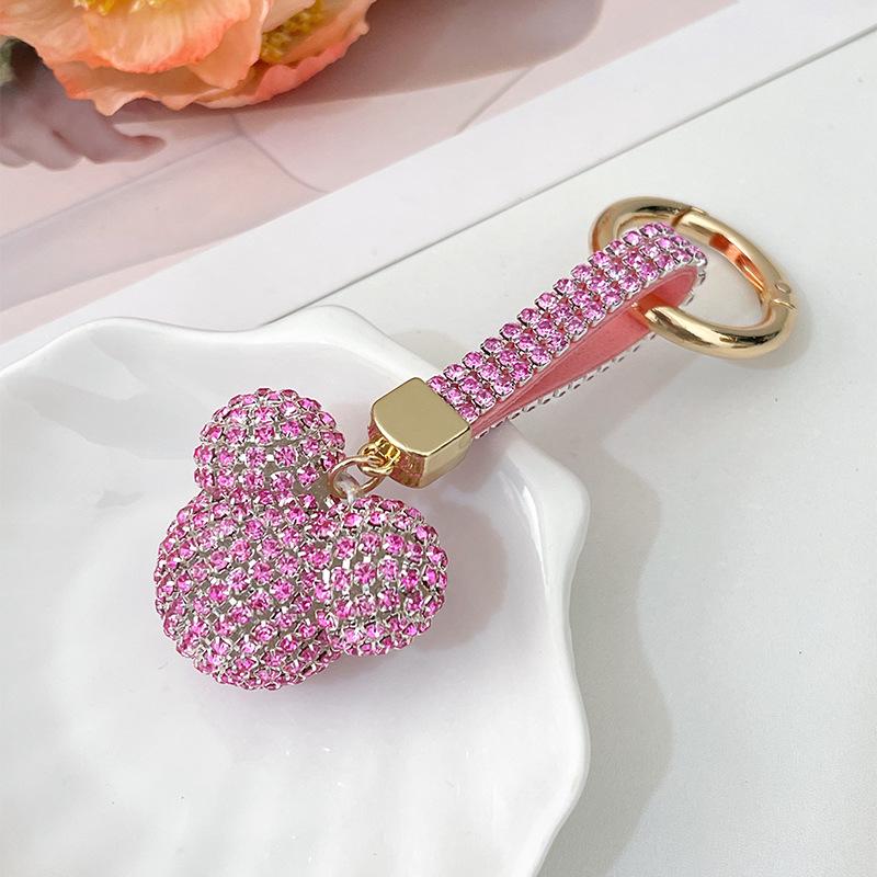 Hot Selling Rhinestone Mickey Keychain Car Keyring & Women's Bag Charm