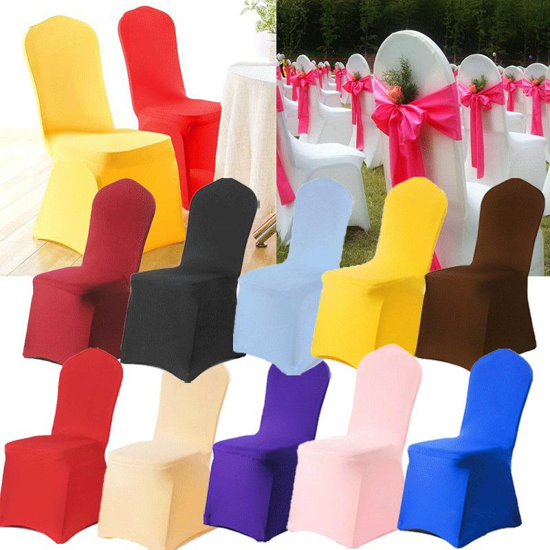 Solid Color Chair Cover Spandex Slip Cover Stretch Wedding Banquet Party Reataurant Banquet Hotel Dining Chair Covers