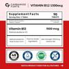 Carbamide Forte Vitamin B12 Tabletten 1500 mcg - Aktive Form von Methylcobalamin Vitamin B12 Nahrungsergänzungsmittel für Männer & Frauen - 90 Vegane Tabletten