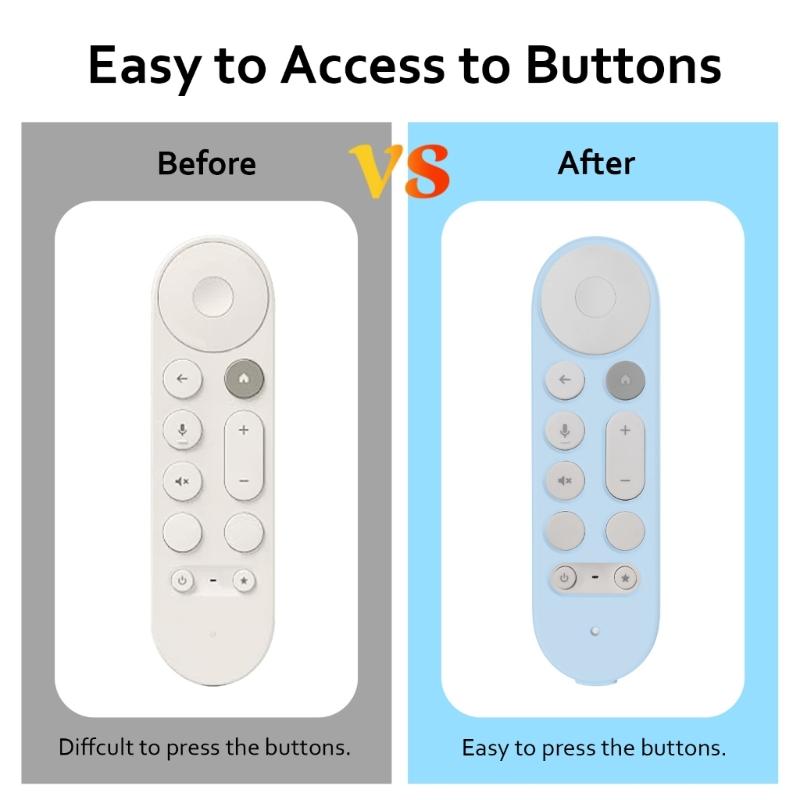 AntiDust Remote Sleeve Soft Silicone Protector Case for TV Streamer 4K 2024 Remote Ergonomic Silicone Remote Protector