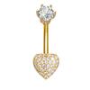 Sparkling Zircon Belly Button Rings Butterfly Heart Navel Piercing Ring For Women Body Jewelry Accessories