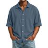 Herren Cord Kurzarm Freizeithemd mit Kragen für Frühling Sommer Outdoor