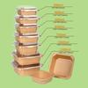 Handun Disposable Kraft Paper Food Containers with Lids