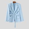 INCERUN Men Notched Lapel Long Sleeve Cutout Thin Blazer Party Coats