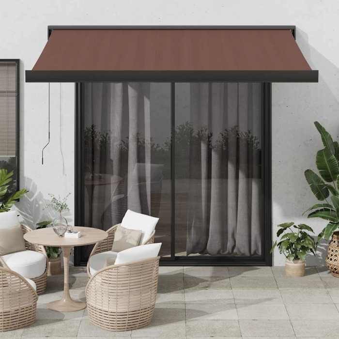 VidaXL Automatic Retractable Awning Brown 300x250 Cm 3215733