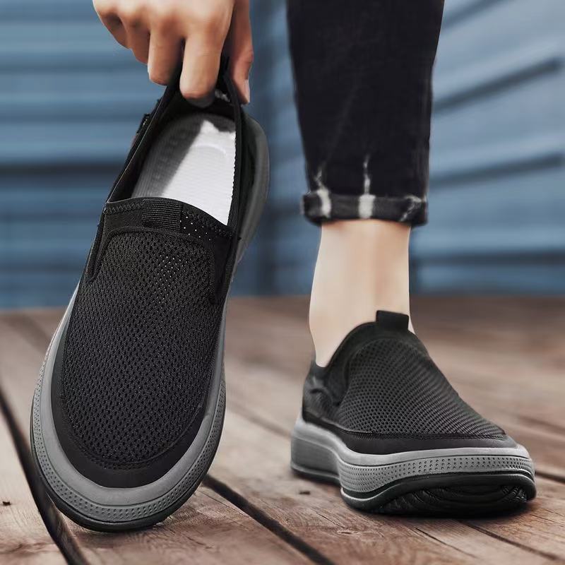 Summer New Old Beijing Men's Fashion Breathable Mesh Versatile Soft-soled Dad Shoes Casual Middle-aged and Elderly Walking Shoes