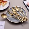Matte Gold 18/10 Stainless Steel Luxury Cutlery Dinnerware Tableware Knife Spoon Fork Chopsticks Flatware Set Dishwasher Safe