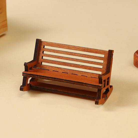 Mini Rocking Chair Ornament 1:12 Scale Premium Synthetic Wood Lightweight Miniature Furniture Fairy Garden Photography Props