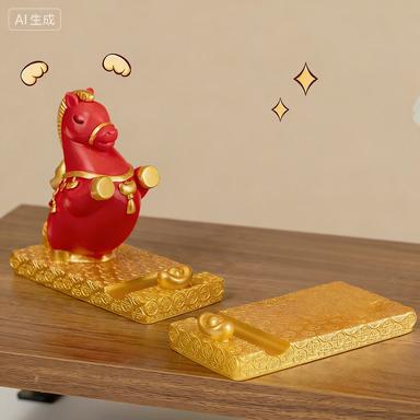 2026 Year of the Horse Get Rich Soon Desktop Office Mascot Decoration Zodiac Horse Ornament Mobile Phone Stand