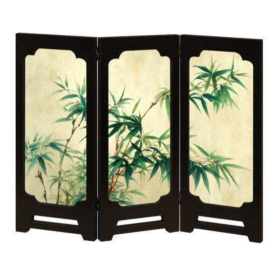 Yousheng Mini Floral Folding Screen Rustic 3 Panel Room Dividers Chinese Style Vintage Desktop Folding Screen Feng Shui Ornaments for Home Table Decor