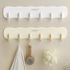 Adhesive Hook, Wall Mount with 5 Independent Hooks Design, No Drilling Traceless Strong Hold Hook, for Keys Towels Kitchen Utensils Bags