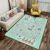 Funny Scientist Maze Design with Colorful Pipes and Flowers Suitable for use as an anti-slip game mat for living room and bedroom sofas