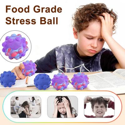 Bubble Stress Ball Food Grade Silicone Squeeze Ball Fidget Toy Anxiety Reduction Decompression Ball Sensory Toy