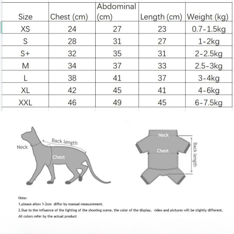 Winter Clothes for Cat, Stripped Cotton 4-legged Coat For Sphnx,Long Sleeves Undershirt for Kittens, Devon Rex Jumpsuit
